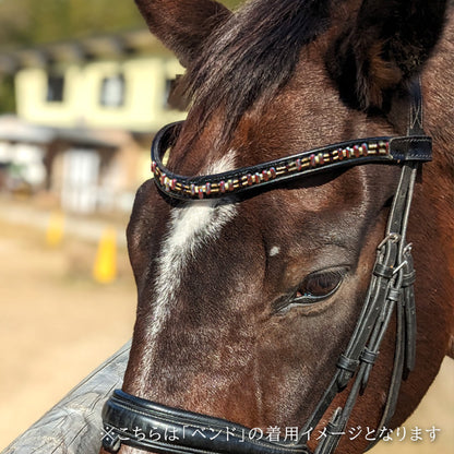 額革  ビーズ（赤系）