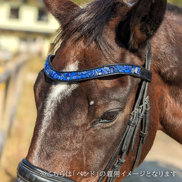 乗馬　頭絡　額革　QHP　ビルニス　ブラック／コバルトブルー　フル　乗馬用品　馬具 ビルニス 額革 | 乗馬用品の通販 プラドショップ
